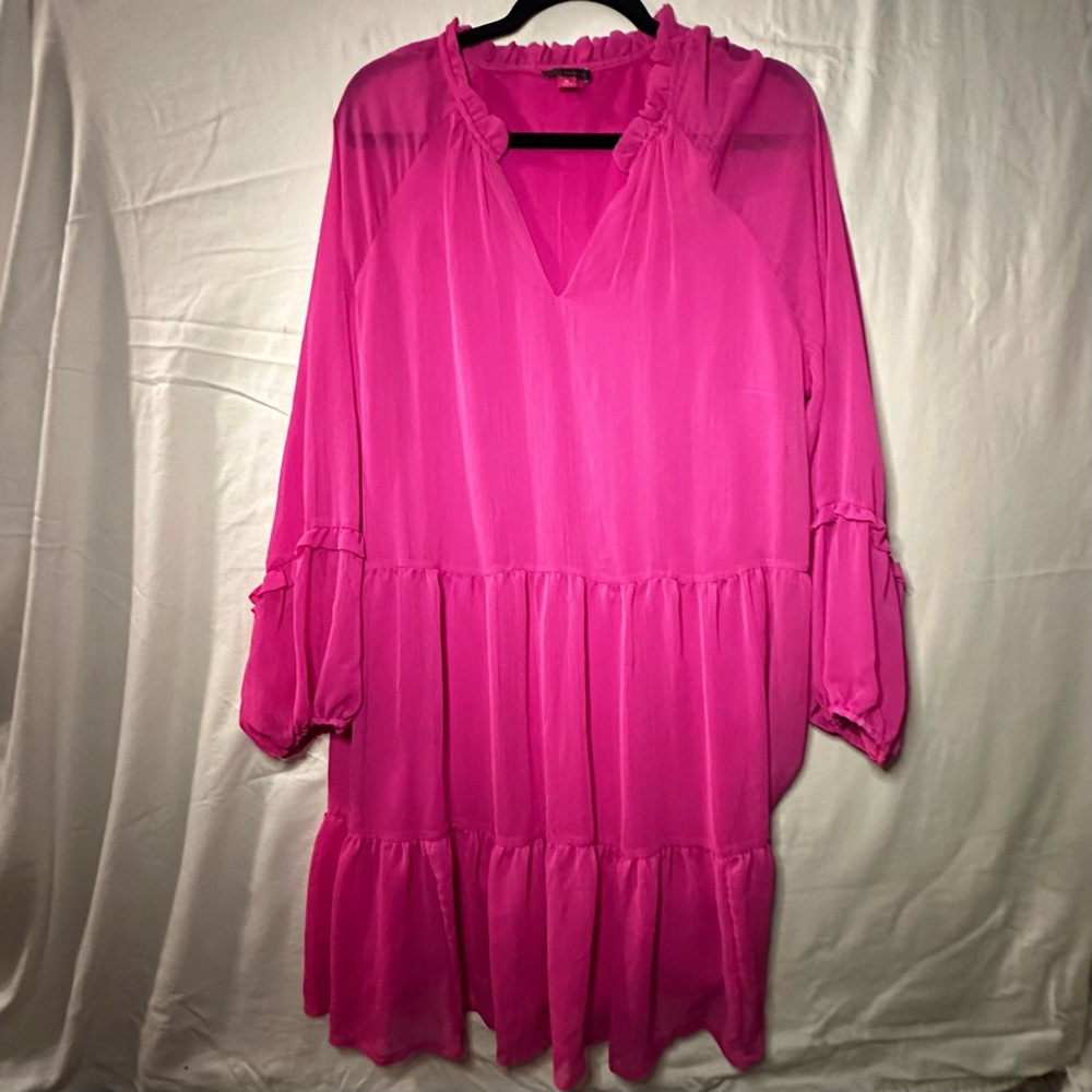 Vince Camuto Valentine’s long sleeve dress hot pink NWT. Feminine Barbie ballet - Picture 2 of 13